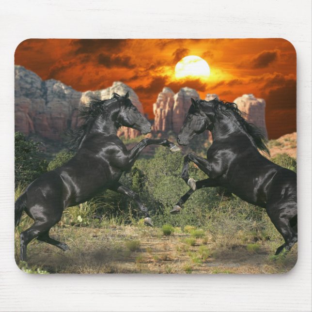 Fantasy Horses: Black Magic Mouse Pad (Front)