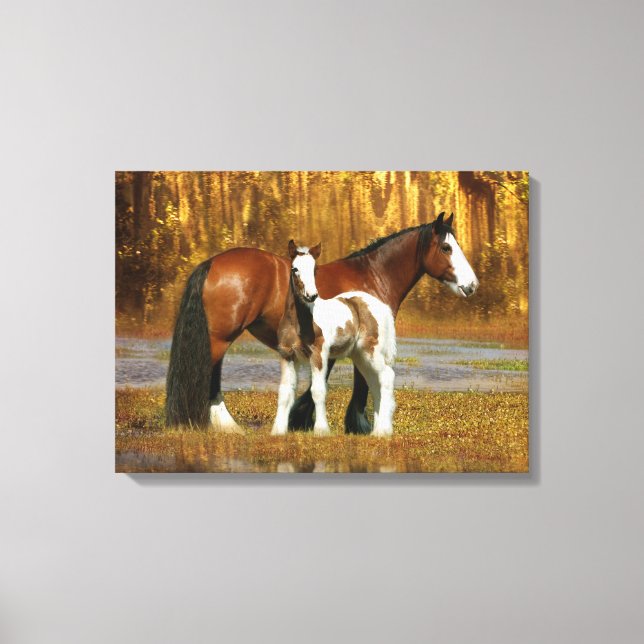 Fantasy Horses: Mare & Foal Canvas Print (Front)