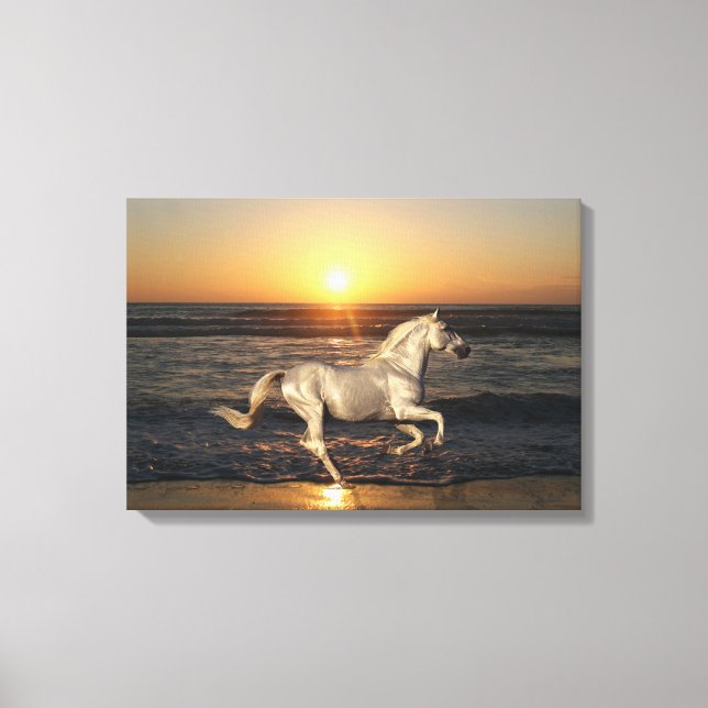 Fantasy Horses: Sunset Canvas Print (Front)