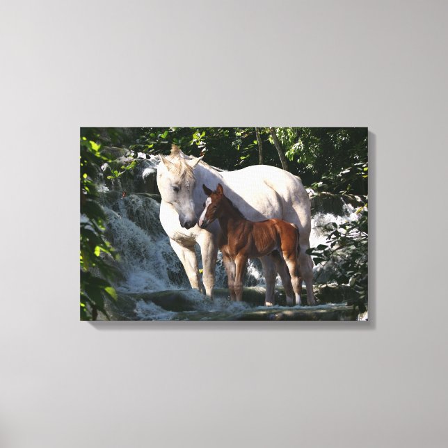 Fantasy Horses: Waterfall Canvas Print (Front)