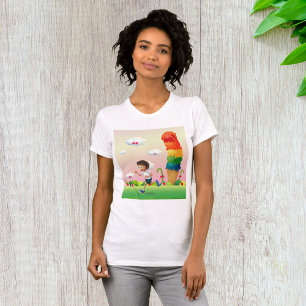 Fantasy Ice Cream Cone with Happy Running Boy T-Shirt
