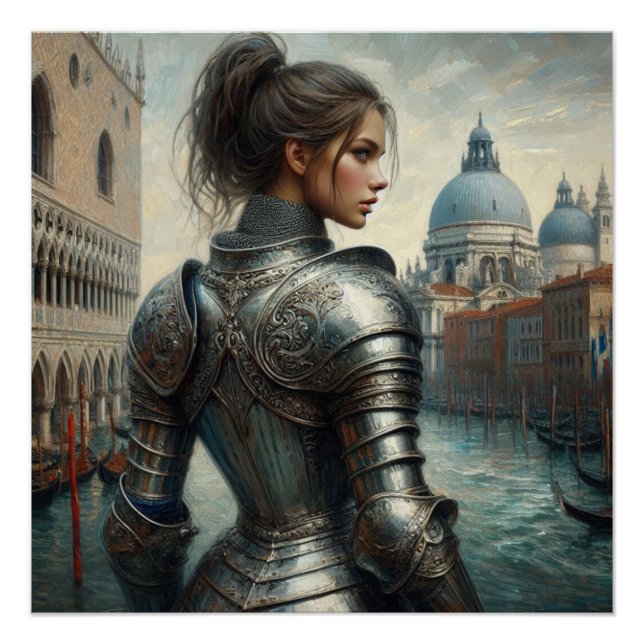Fantasy illustration of warrior princess poster (Front)