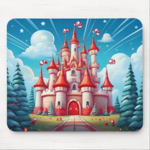 Fantasy Image Of A Candy Cane Castle Mouse Pad