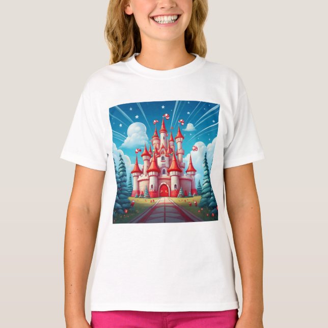 Fantasy Image Of A Candy Cane Castle T-Shirt (Front)