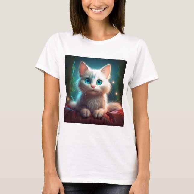 Fantasy Image Of A Young Albino Cat T-Shirt (Front)