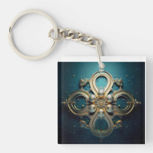 Fantasy Image Steampunk Inspired Medallion Key Ring