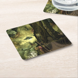Fantasy in the Amazon Square Paper Coaster