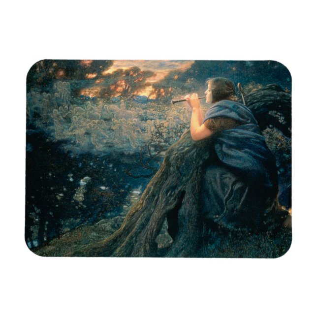 Fantasy in Twilight (by Edward Robert Hughes) Magnet (Horizontal)