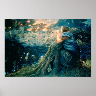 "Fantasy in Twilight" by Edward Robert Hughes Poster