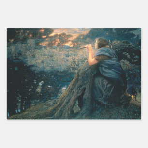 Fantasy in Twilight (by Edward Robert Hughes) Wrapping Paper Sheet