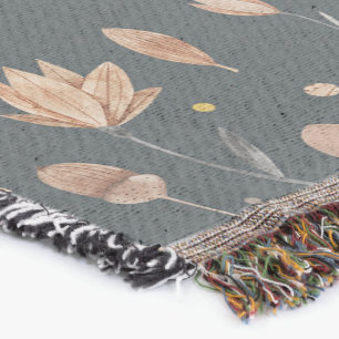 Fantasy-inspired botanical elements throw blanket