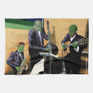 Fantasy Jazz Blues Musicians Art Kitchen Towel