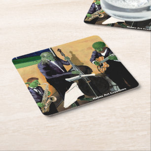 Fantasy Jazz Blues Musicians Art Paper Coasters