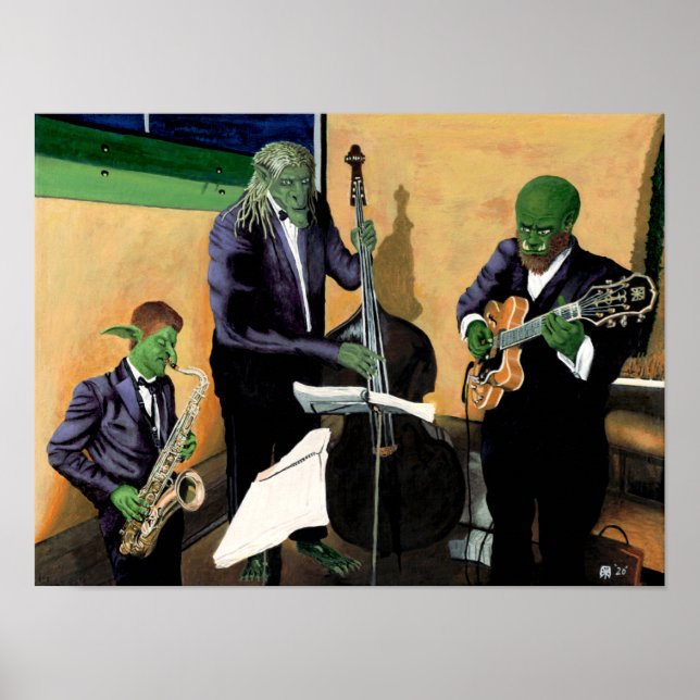 Fantasy Jazz Musicians Music Wall Art Print (Front)