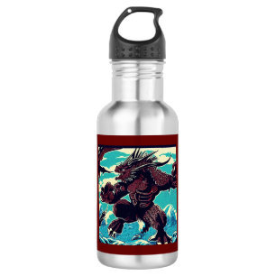 Fantasy Kaiju Anime - Woodcut 3 532 Ml Water Bottle