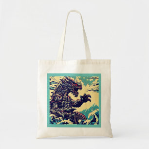 Fantasy Kaiju Anime - Woodcut 4 Tote Bag