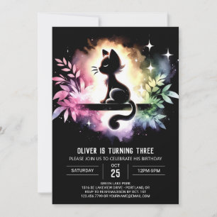 Fantasy Kids Cat Birthday  Invitation