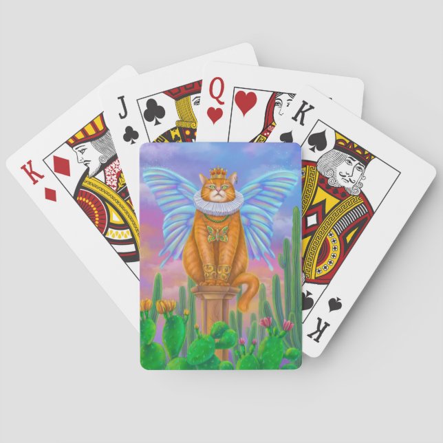 Fantasy king butterfly cat playing cards (Back)