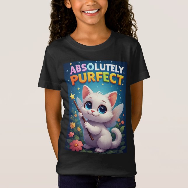 Fantasy Kitten With Fairy Wings T-Shirt (Front)