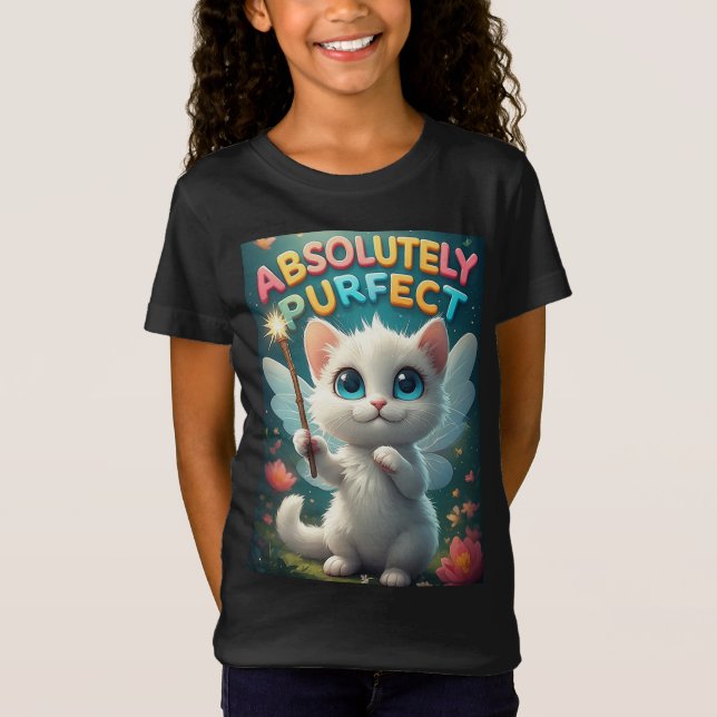 Fantasy Kitten With Fairy Wings T-Shirt (Front)
