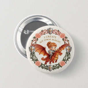 Fantasy Knight Princess Dragon Custom Aesthetic 6 Cm Round Badge