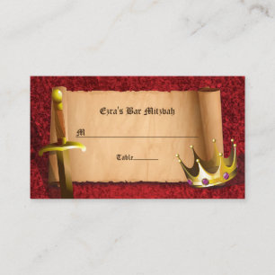 Fantasy Knight Sword Mediaeval Times Bar Mitzvah Place Card