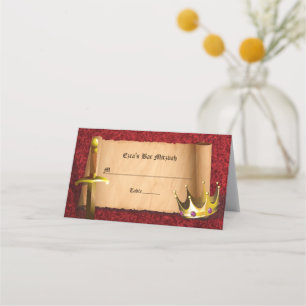 Fantasy Knight Sword Mediaeval Times Bar Mitzvah Place Card