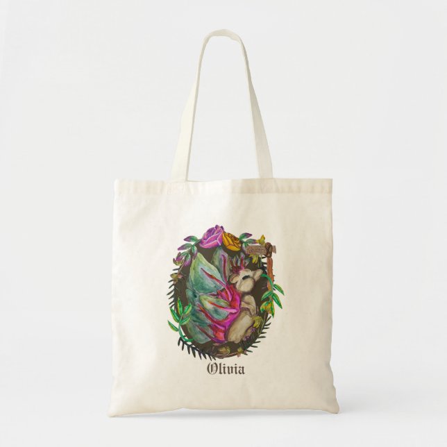 Fantasy kohlrabi  hedgehog -  cute hedgehog tote bag (Front)