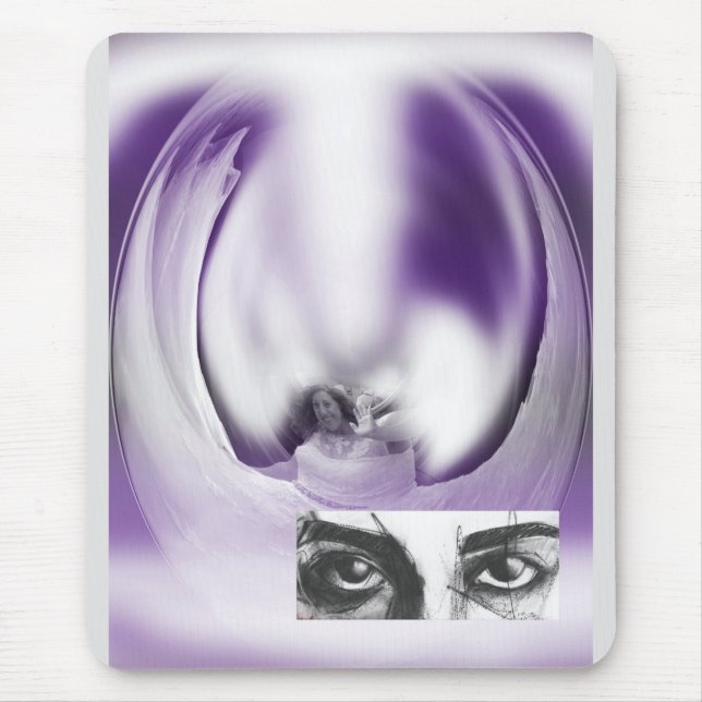 Fantasy lady and eyes purple art mouse pad (Front)