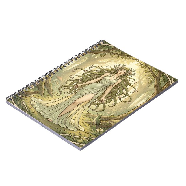 Fantasy lady in an enchanted forest  notebook (Left Side)