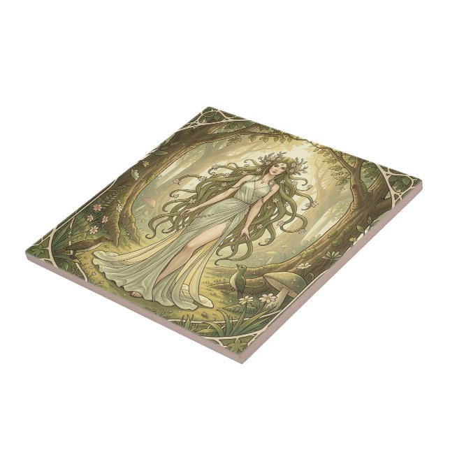 Fantasy lady in an enchanted forest  tile (Side)