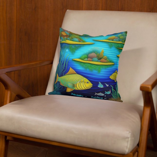 Fantasy Lake Fish Art   Cushion (Creator Uploaded)