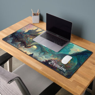 Fantasy Land and Dragons Personalized Desk Mat