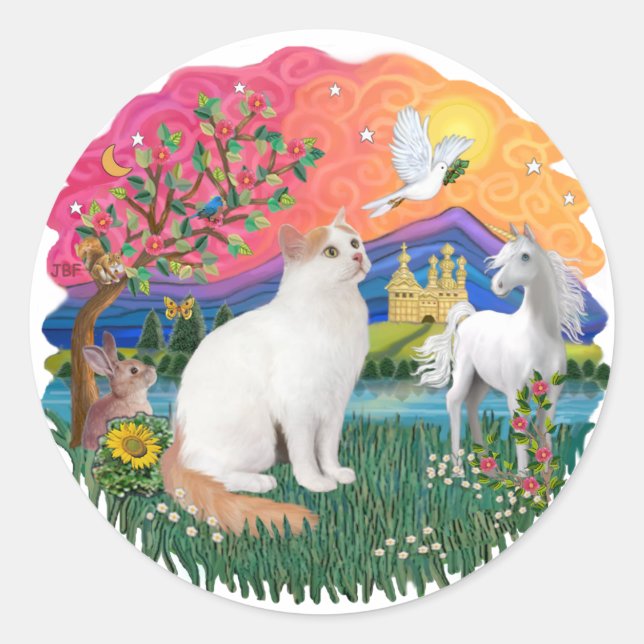 Fantasy Land (ff) - Turkish Van catt Classic Round Sticker (Front)