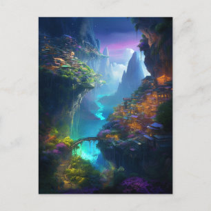Fantasy Landscape Colourful Surreal  Postcard