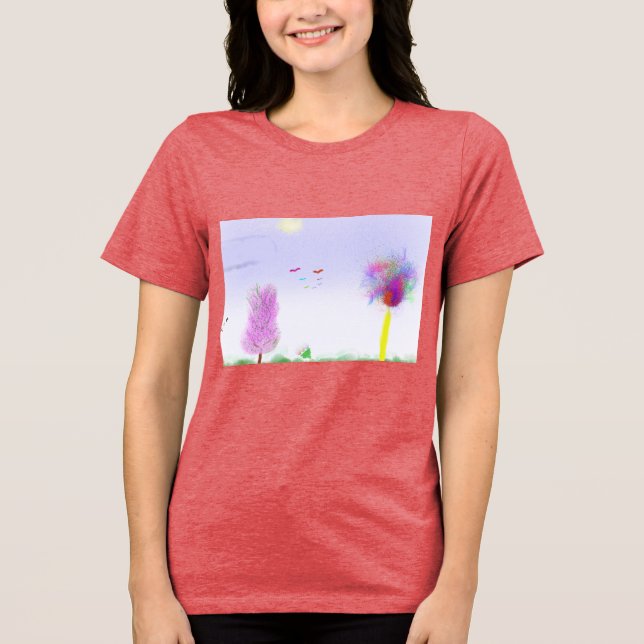Fantasy Landscape Escape Women's T-Shirt Tri-Blend Shirt (Front)
