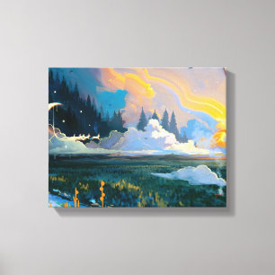 Fantasy Landscape Premium Wrapped Canvas (Gloss)