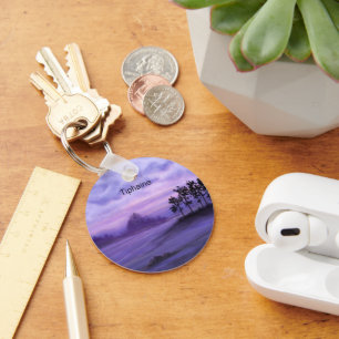 Fantasy Landscape Purple Key Ring