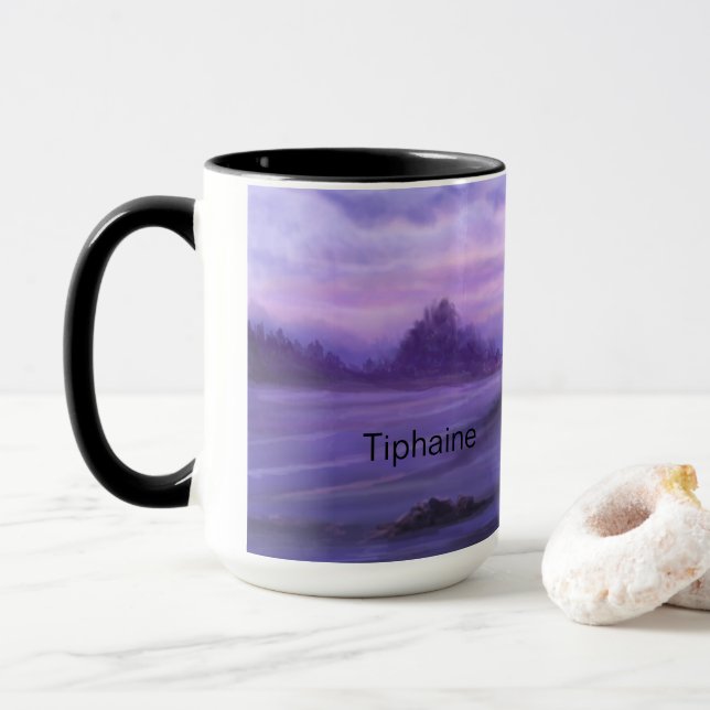 Fantasy Landscape Purple Mug (With Donut)
