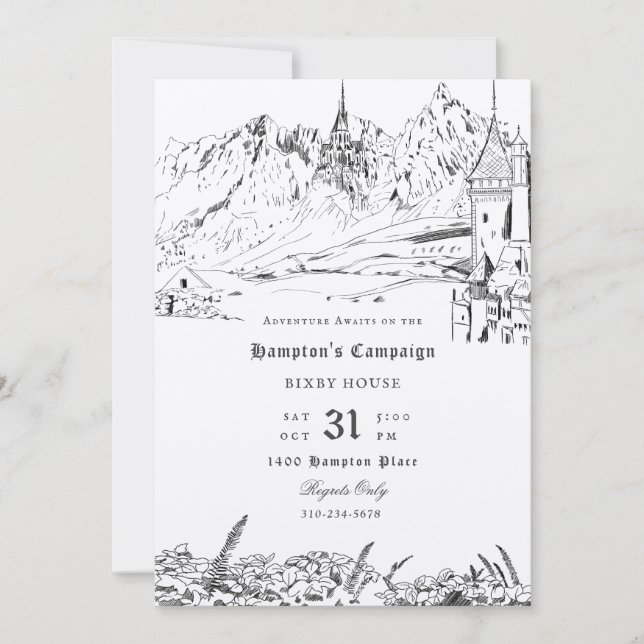 Fantasy Landscape Role Playing Game Campaign Invitation (Front)