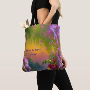 Fantasy landscape, tropic and dreamy - tote bag