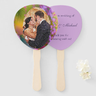 Fantasy landscape, tropic - photo wedding  hand fan