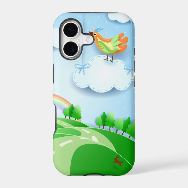 Fantasy landscape with bird, iPhone5 case (Back)