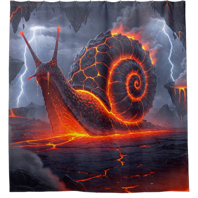Fantasy Lava Snail Shower Curtain (Front)
