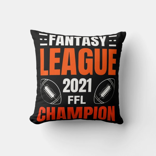 Fantasy League Champion Football 2021 Winner vinta Cushion (Front)