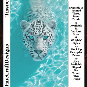 Fantasy Leopard In Aqua Water DV8L Decoupage Tissue Paper