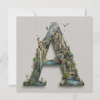 Fantasy Letter A with Castles in the Sky Storybook