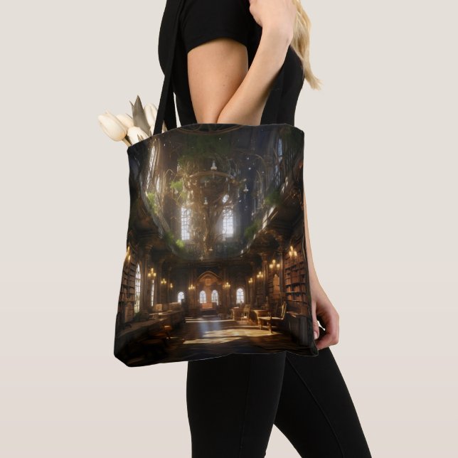 Fantasy Library Tote Bag (Close Up)