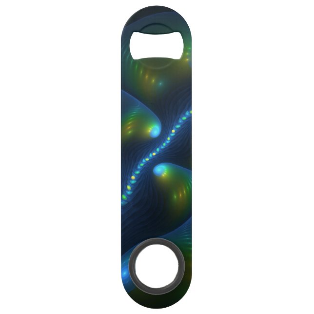 Fantasy Lights Abstract Blue Green Yellow Fractal (Front)