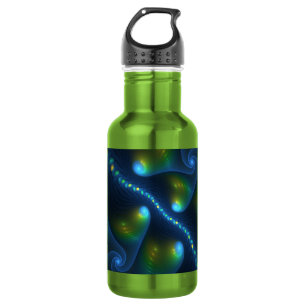 Fantasy Lights Abstract Blue Green Yellow Fractal 532 Ml Water Bottle